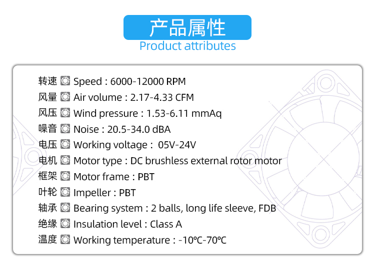 3010直流風扇基本參數